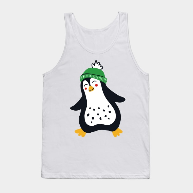 Penguin Party, Gray Tank Top by Jacqueline Hurd